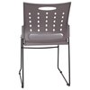 Flash Furniture 881 lb. Capacity Gray Sled Base Stack Chairs, 5PK 5-RUT-2-GY-BK-GG